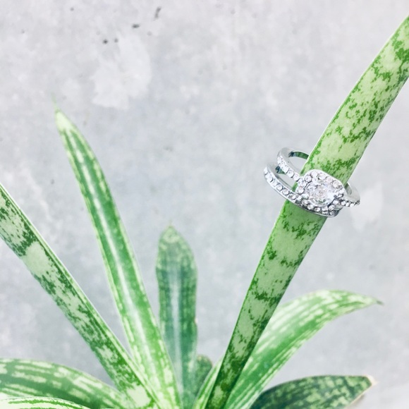 Set! Japanese 1ct CZ engagement ring + wedding band - Picture 3 of 5